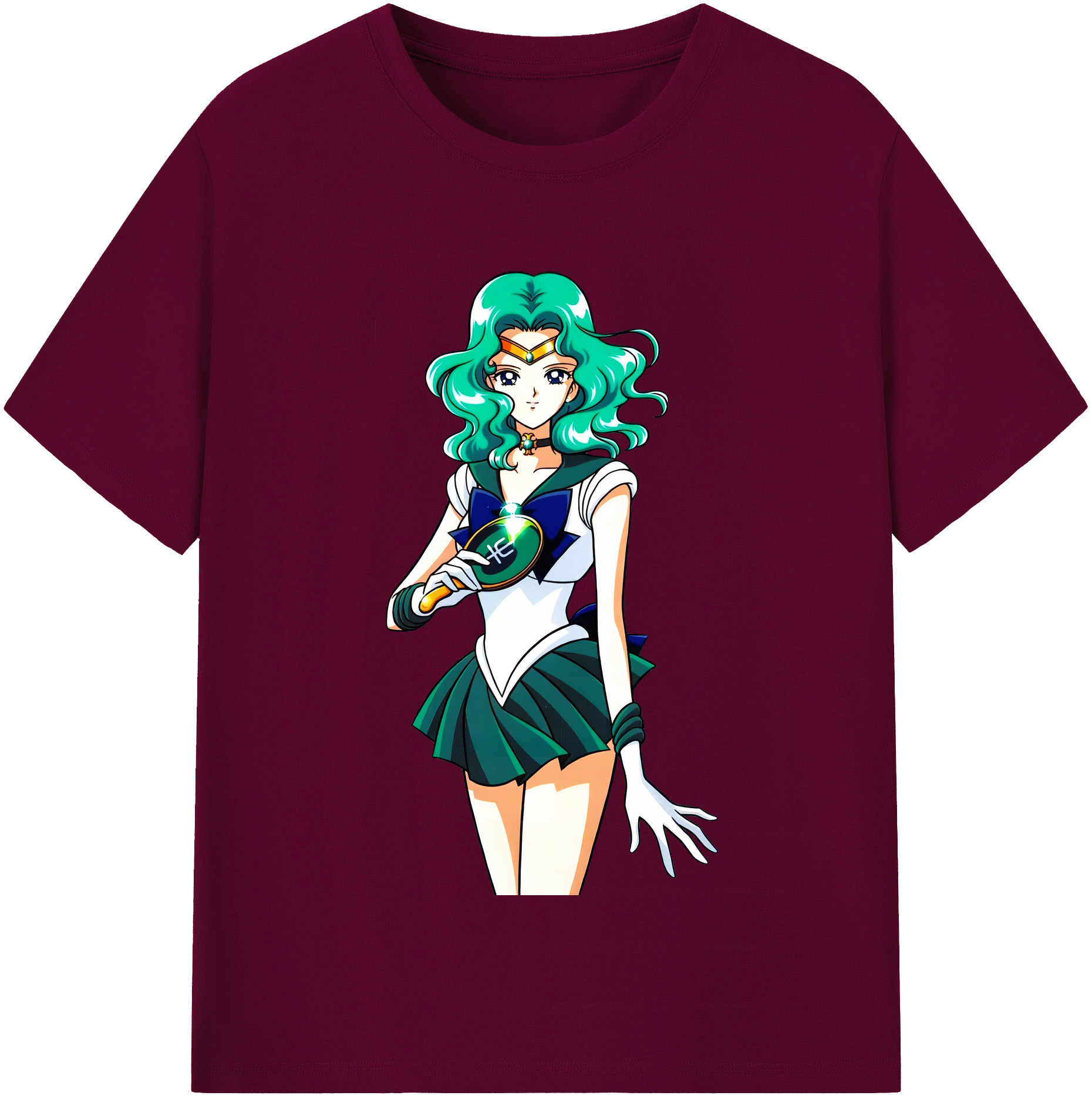 （画像用） 美少女戦士セーラームーン 海王 みちる（かいおう みちる） Sailor Moon Kaiou Michiru レディースカジュアルプリントTシャツ（綿100％）